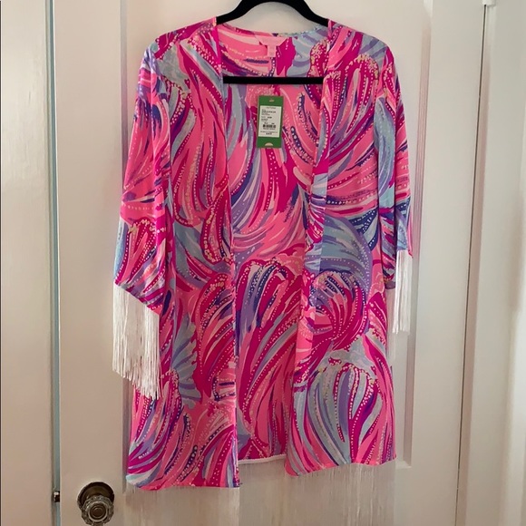 Lilly Pulitzer Accessories - New Lilly Pulitzer Magenta Kimono Oh My Guava S/M